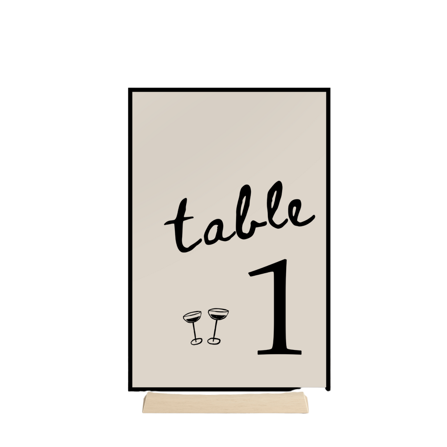 Illustrated Wedding Table Number Template