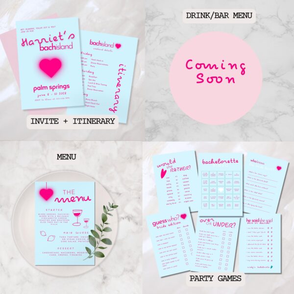 Bach Island Bachelorette Party Templates Bundle | Island Themed Love Bachelorette Weekend Decor | Island Villa Stationery Games Templates L4 - Image 6