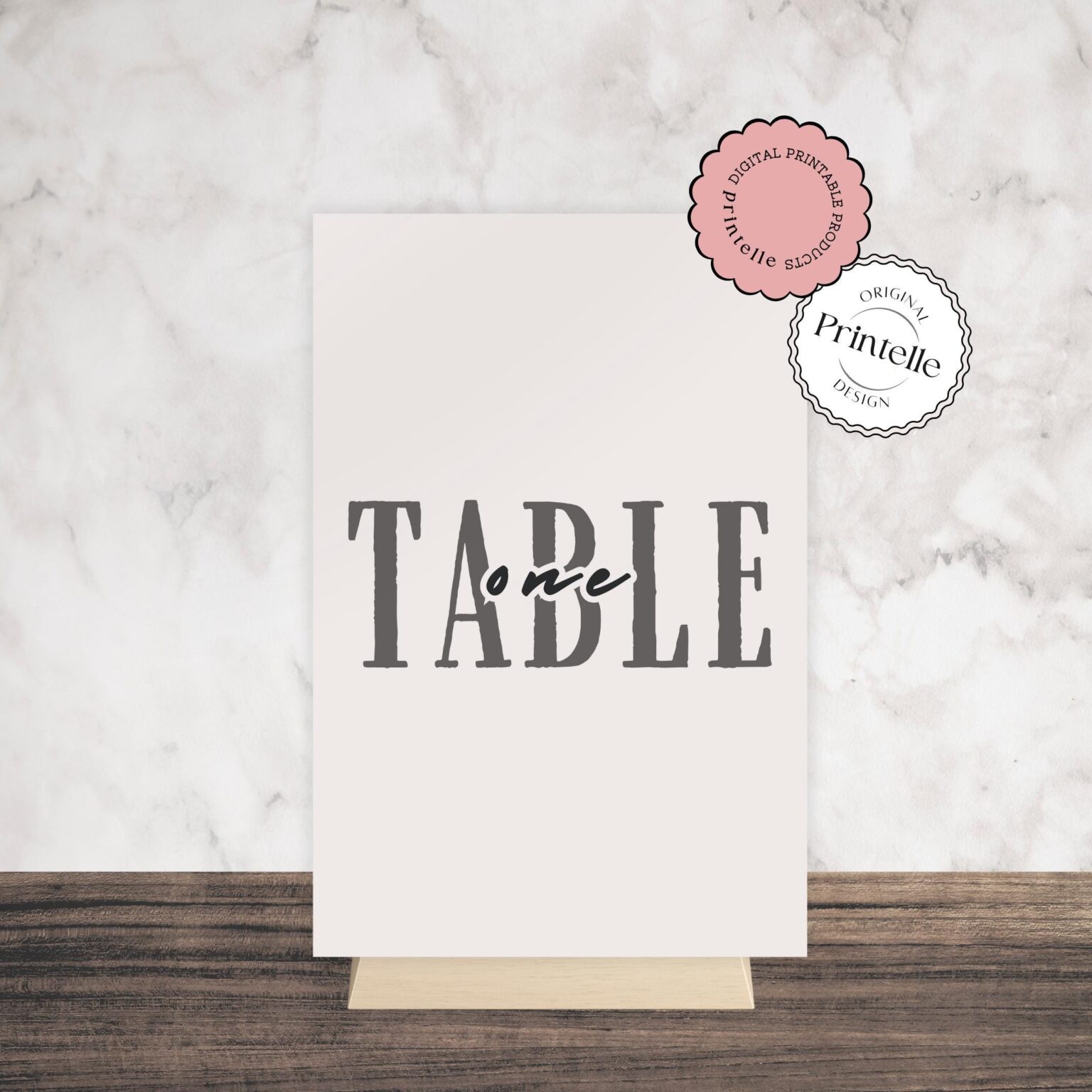 Wedding Table Number Template Neutral