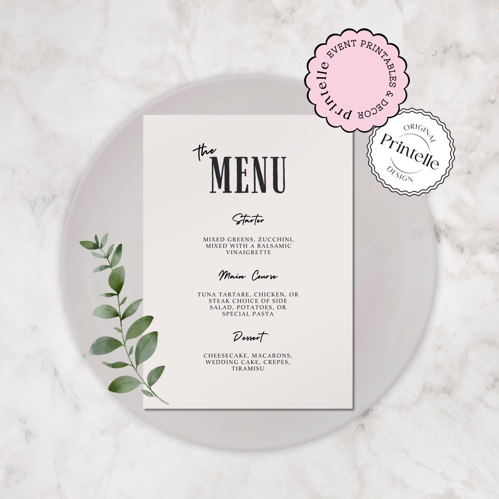 Wedding Menu Template Neutral Beige